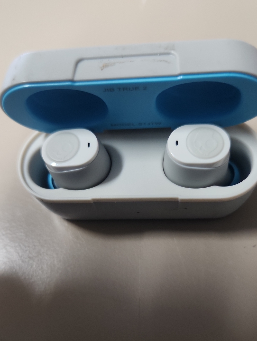 Skullcandy Jib True 2 White and Blue Wireless Earbuds